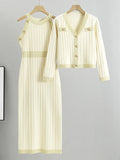 Knitted 2-Piece Set| Sweatshirt & Slim Dress