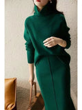 Fall 2025 Knit Sweater & Skirt Two-Piece Set for Women