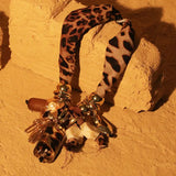 Retro Leopard & Beads Necklace