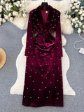 Velvet Diamond Midi Dress
