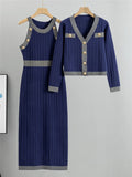 Knitted 2-Piece Set| Sweatshirt & Slim Dress
