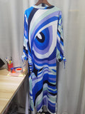 Narvana Abstract Printed V-Neck Ankle-Length Dress