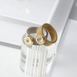 Unisex Titanium Crystal Mesh Design