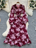 Bright Floral Vacation Dress| V Neck