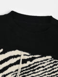 Striped Knit Tassel Dress