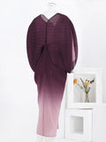 Bright Ombre Gradient Pleated Dress