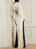 Elegant Lace-Up Floor-Length Dress