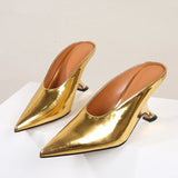 Pointed Toe Wedge Mules