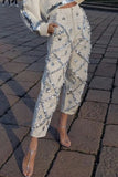 Sequin Denim Pencil Jeans High Waist Slim Fit