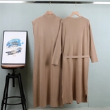 2-Piece Knitted Coat & Sleeveless Dress Set