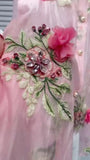 Diamonds Flowers Embroidery Long Sleeve Blouse