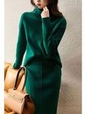 Fall 2025 Knit Sweater & Skirt Two-Piece Set for Women