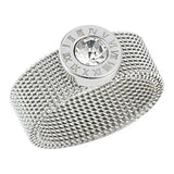 Unisex Titanium Crystal Mesh Design
