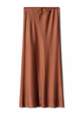 High Waist Long Satin Skirt| Elegant Ankle-Length Women’s Skirt