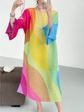 Elegant Printed Mid-Calf Dress for Women