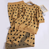 Polka Dot Two-Piece Skirt Set