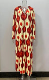 Casual Geometric Print V-Neck Maxi Dress for Women