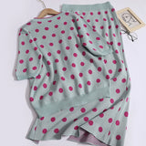 Polka Dot Two-Piece Skirt Set