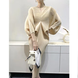 V-Neck Batwing Sleeve Stretch Dress for Women
