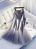 Satin/ Tulle High Waist Skirt