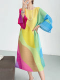 Elegant Printed Mid-Calf Dress for Women