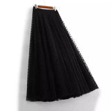 Midi & Ankle-Length Tulle Polka Dot Skirt