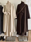 3-Piece Knit Set – Turtleneck Vest & Maxi Skirt for Fall 2025