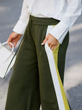 Striped Drawstring Wide Leg Sweatpants