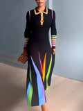 Elegant Patchwork Knee-Length Outfit