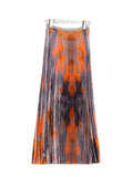 Tie Dye Pleated Two Piece Skirt Set for Women