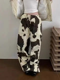 Y2K Cow Print Baggy Jeans – Streetwear