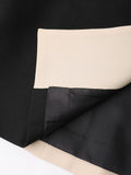 Beige Denim Color-Block Blazer