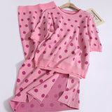 Polka Dot Two-Piece Skirt Set