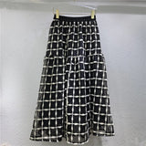 Mesh Hollow Hook Flower Grid Design Skirt