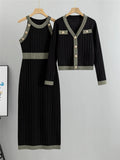 Knitted 2-Piece Set| Sweatshirt & Slim Dress