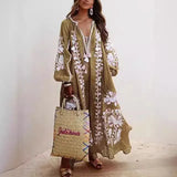 Boho Print Lace-Up Pastel Dress