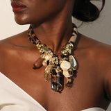 Retro Leopard & Beads Necklace