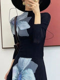 Flower Embellished Pleated Two-Piece Set for Women