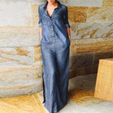 Denim Long Shirt Dress| Casual Chic Knee-Length Jean Look