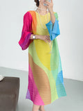 Elegant Printed Mid-Calf Dress for Women