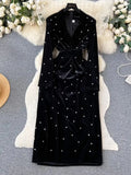 Velvet Diamond Midi Dress