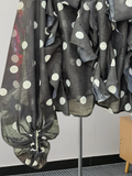Ruffled Polka Dot Bow Tie Blouse
