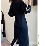 Plus Size Jersey Fall Athleisure Dress with Pockets