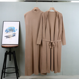 2-Piece Knitted Coat & Sleeveless Dress Set