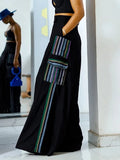 Striped High Waisted Baggy Wide Leg Pants