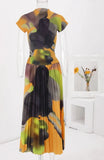 Abstract Contrast Print Two Piece Skirt Set for Women