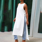 Lace-up Sleeveless Maxi Length Shirts Blouse