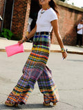 Bernarda Multi-Colored Plaid Wide-Leg Pants