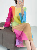 Elegant Printed Mid-Calf Dress for Women