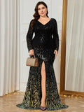 Elegant Sequin High Split Dress | Sparkling Long Party Gown